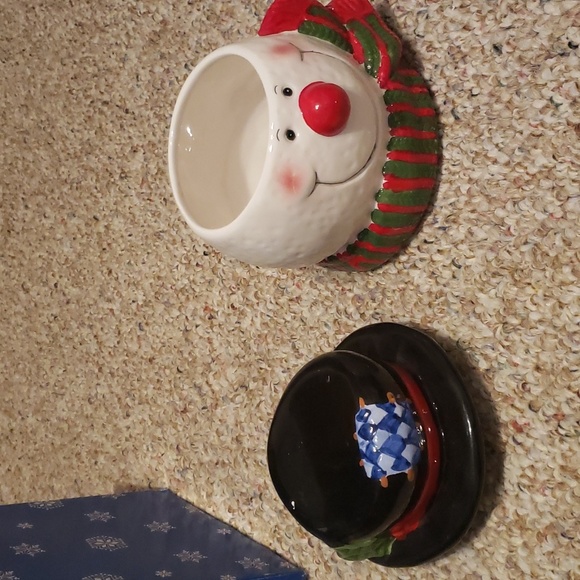Snowman ceramic goody jar - Picture 6 of 7